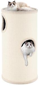 KOMFOTTEU, tiragraffi per gatti, casa per gatti a 3 piani con una spaziosa piattaforma panoramica superiore e una cuccia, tiragraffi in sisal naturale, diametro 36 cm, grigio/marrone