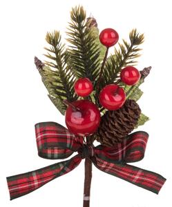 Set 24 Pick con Pigna e Melina 14 cm Rosso