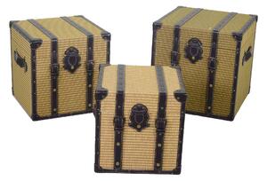 Set 3 Baule in Similpelle intreccio quadro