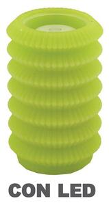 Candela led lanterna verde fontana cm Ø13,5xh20