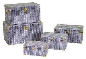 Set 5 Baule in legno nero rettangolare