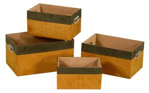 Set 4 Cassetti in tessuto arancione rettangolare