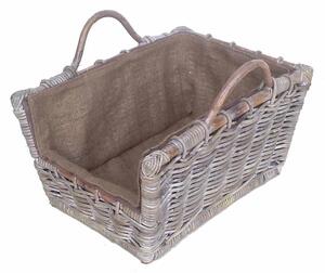 Cesta portalegna cloe svasato 2m con fodera juta cm 52x38xh26/36