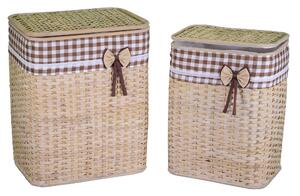 Set 2 Ceste Portabiancheria in rattan tobia naturale rettangolare