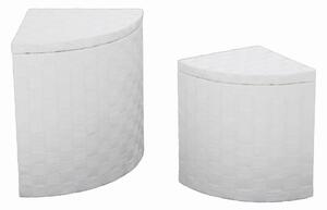 Set 2 Ceste Portabiancheria paper bianco angol con fodera
