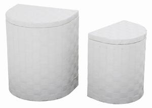 Set 2 Ceste Portabiancheria paper bianco con fod mezzaluna