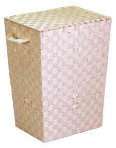 Cesto Portabiancheria in poliestere crema rettangolare cm 40x30xh53