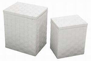 Set 2 Ceste Portabiancheria paper bianco con fodera rettangolare