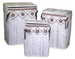 Set 3 Ceste Portabiancheria in rattan claudio rettangolare