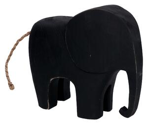 Statuina Elefante nero grande in legno yo-3158a cm 28x8H25