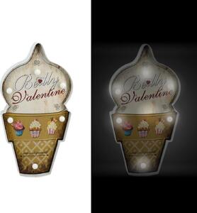 Insegna in metallo gelato con led cm 27x51,5x5