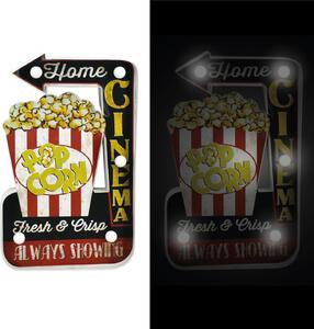 Insegna in metallo pop corn con led cm 25x40,5x5