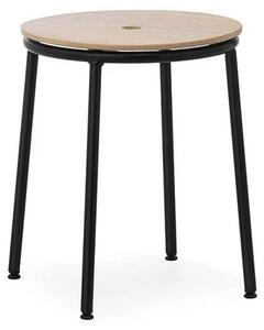 Circa Sgabello H45 Black Steel/Oak - Normann Copenhagen