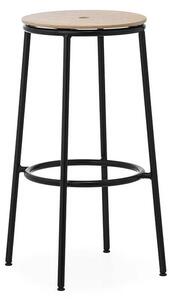 Circa Sgabello da bar H75 Black Steel/Oak - Normann Copenhagen