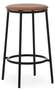 Circa Sgabello da bar H65 Upholstery Black Steel/Ultra Leather Brandy - Normann