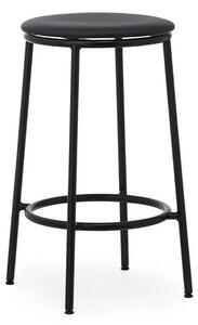 Circa Sgabello da bar H65 Upholstery Black Steel/Ultra Leather Black - Normann C