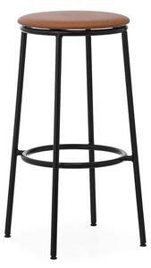 Circa Sgabello da bar H75 Upholstery Black Steel/Ultra Leather Brandy - Normann