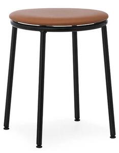 Circa Sgabello H45 Upholstery Black Steel/Ultra Leather Brandy - Normann Copenha