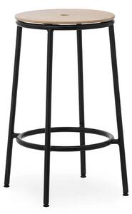 Circa Sgabello da bar H65 Black Steel/Oak - Normann Copenhagen