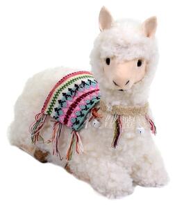Pupazzo Lama bianco seduto con campanellini cm 28x13xh29