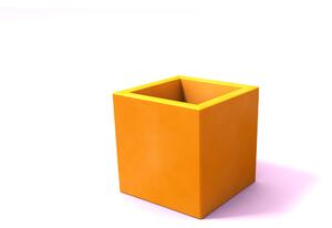 Porta vaso in polietilene MODELLO ELLENICO liscio Dimensioni 25 x25xh 25 cm uso interno esterno colore Ocra