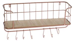 Mensola in legno e in metallo marrone arrugginito cm 59x18xh31