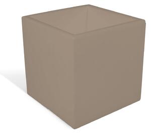 Porta vaso in polietilene MODELLO ELLENICO con KIT Luce liscio Dimensioni 45 x45xh 45 cm uso interno esterno colore Tortora