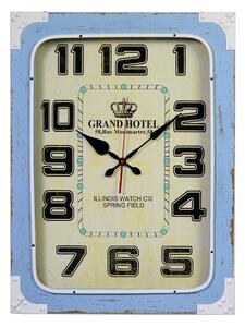 Orologio in legno e in metallo azzurro grand hotel rettangolare cm 45x7xh60