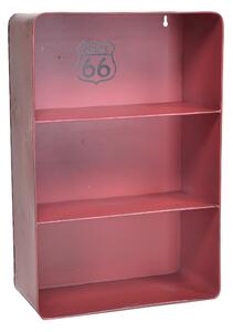 Mensola in metallo bristol rosso 3 piani rettangolare cm 29,5x15xh45