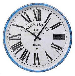 Orologio in metallo azzurro bianco tondo cm Ø39x6