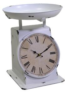 Orologio a Forma di Bilancia in metallo bianco tondo cm 29x27x29