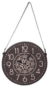 Orologio in legno nero bianco cm Ø37/66x3