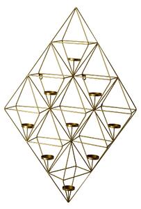 Portacandele in metallo oro 9p cm 62x92x18,7