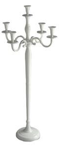 Portacandele candelabro in alluminio bianco 5 posti cm 45x45xh100