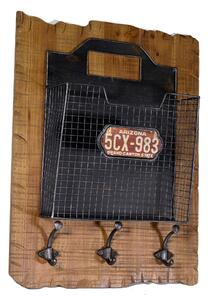 Portalettere in legno 1 posto con appendino 3p arizona cm 43,5x12,5xh55,5