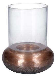 Portacandele in metallo bronzo tondo 1p cm Ø18/24xh29