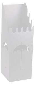 Portaombrelli in metallo bianco quadro cm 15,5x15,5xh49