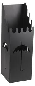 Portaombrelli in metallo nero quadro cm 15,5x15,5xh49