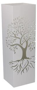 Portaombrelli in metallo albero bianco quadro cm 15,5x15,5xh49