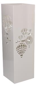 Portaombrelli in metallo mongolfiera biancoquadro cm 15,5x15,5xh49