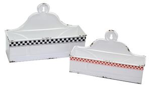Set 2 Portatutto in metallo bianco rosso nero