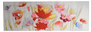 Quadro dipinto fiori cm 150x50x3