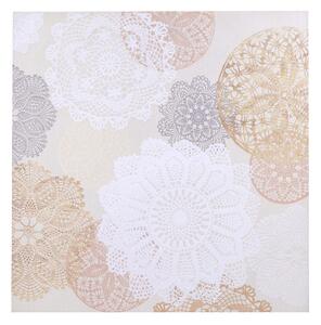 Quadro dipinto mandala chiaro cm 80x80x4