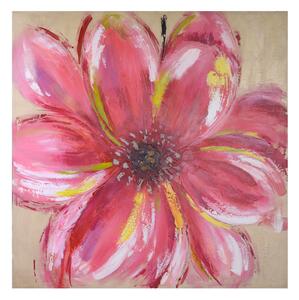 Quadro fiore rosa cm 100x100