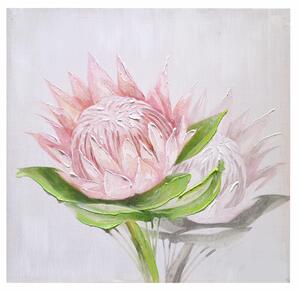 Quadro fiori rosa cm 60x60