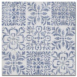 Quadro in legno blu quadro cm 80x80xh3,5