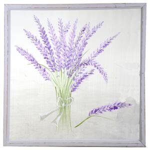 Quadro lavanda su rete cm 80x80