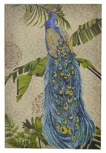 Quadro in legno pavone con glitter cm 60x90x3