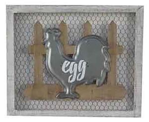 Quadro in legno in metallo gallina egg cm 46x38x3
