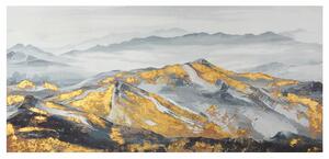 Quadro montagna con oro cm 150x 70
